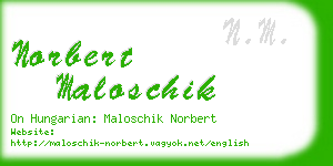 norbert maloschik business card